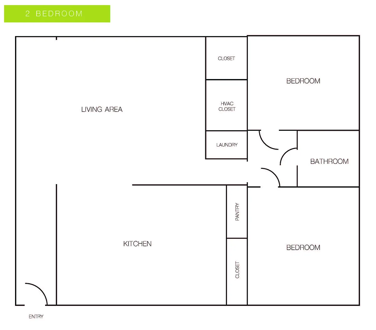 Floor plan 2 Bedroom/1 Bathroom
