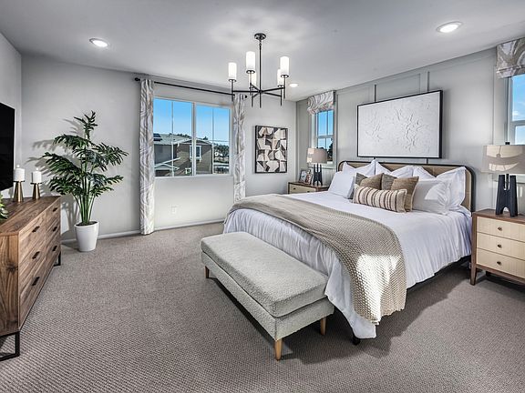 Primary bedroom in the 3218 floorplan at a Meritage Homes community in Temecula, CA.