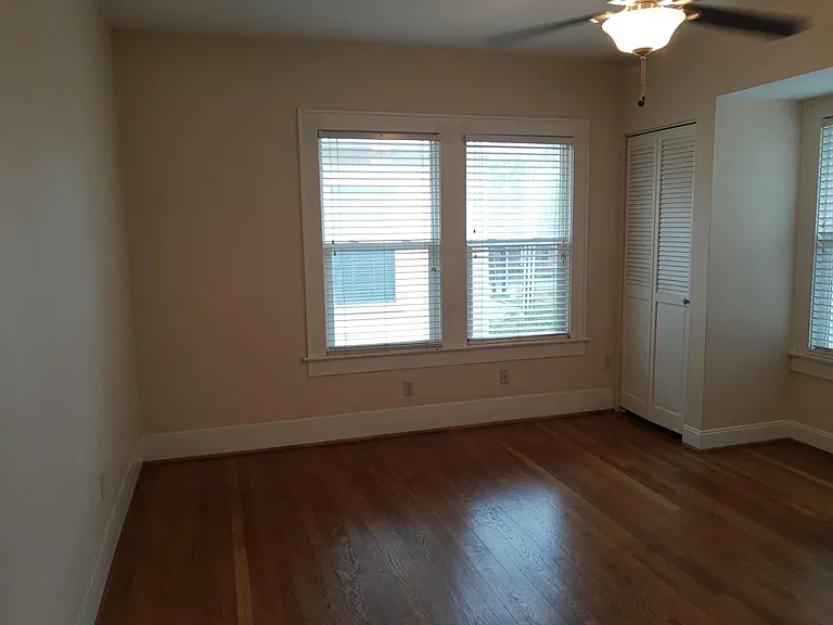 Bedroom 1. Notice the ceiling fan!