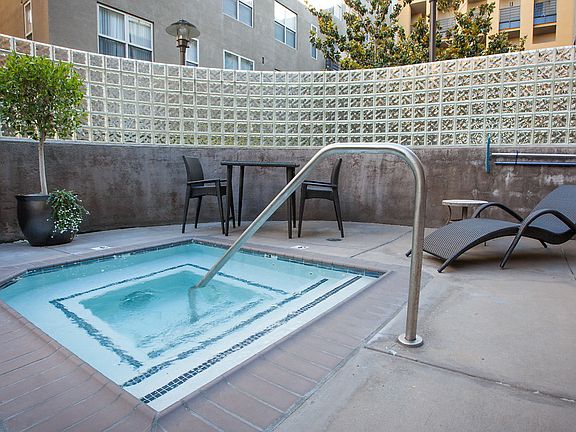 Outdoor spa area with lounge seating
