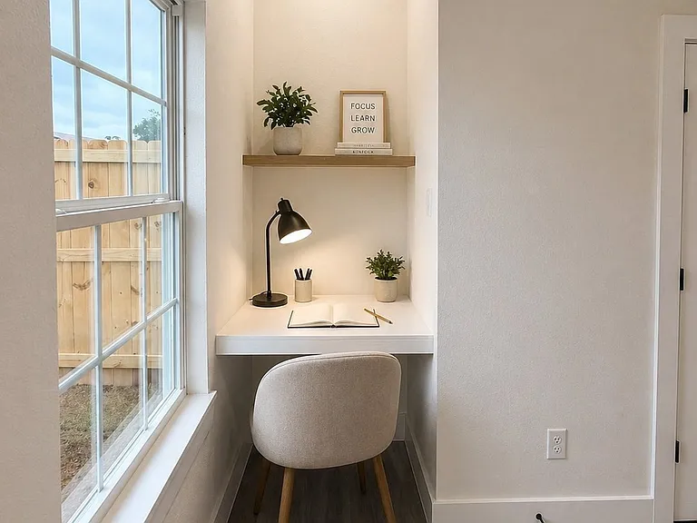 ENHANCED AND VIRTUALLY STAGED WITH AI. Suggested decorations are not found in the property.