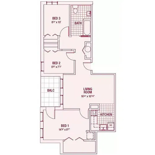 Floor plan 3BR