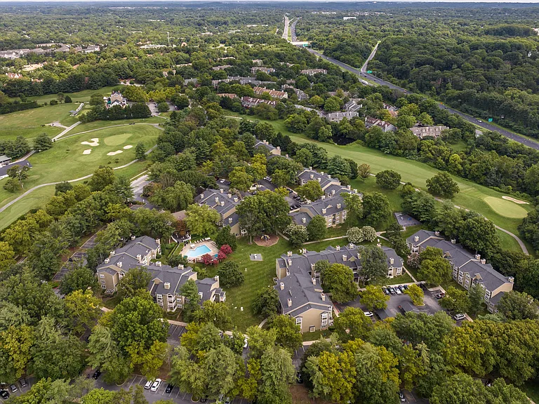 Surrounded by the rolling green fields of the bordering golf course.