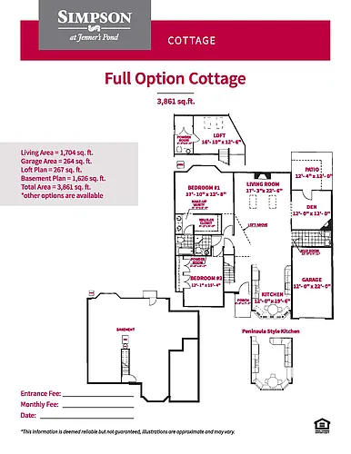 Floor plan Full Options Cottage