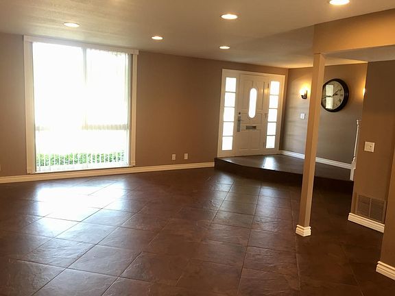 Front door, living room.