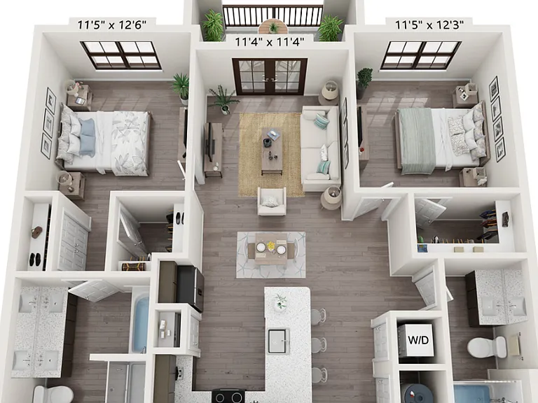 B2A floor plan Lago Apartments