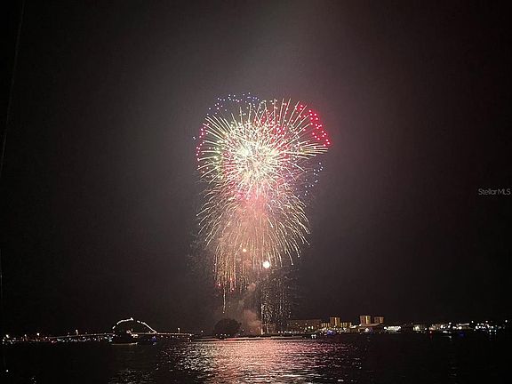 Fireworks from dock