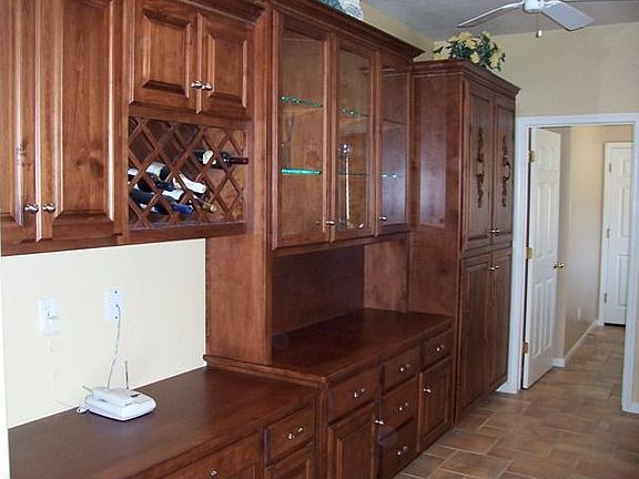Cherrywood Cabinets with Wine Rack & Desk