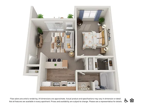 Floor plan 1x1B