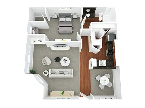 Floor plan 1BR - 1BTH DLX