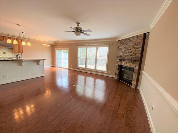 Gas fireplace with blower.