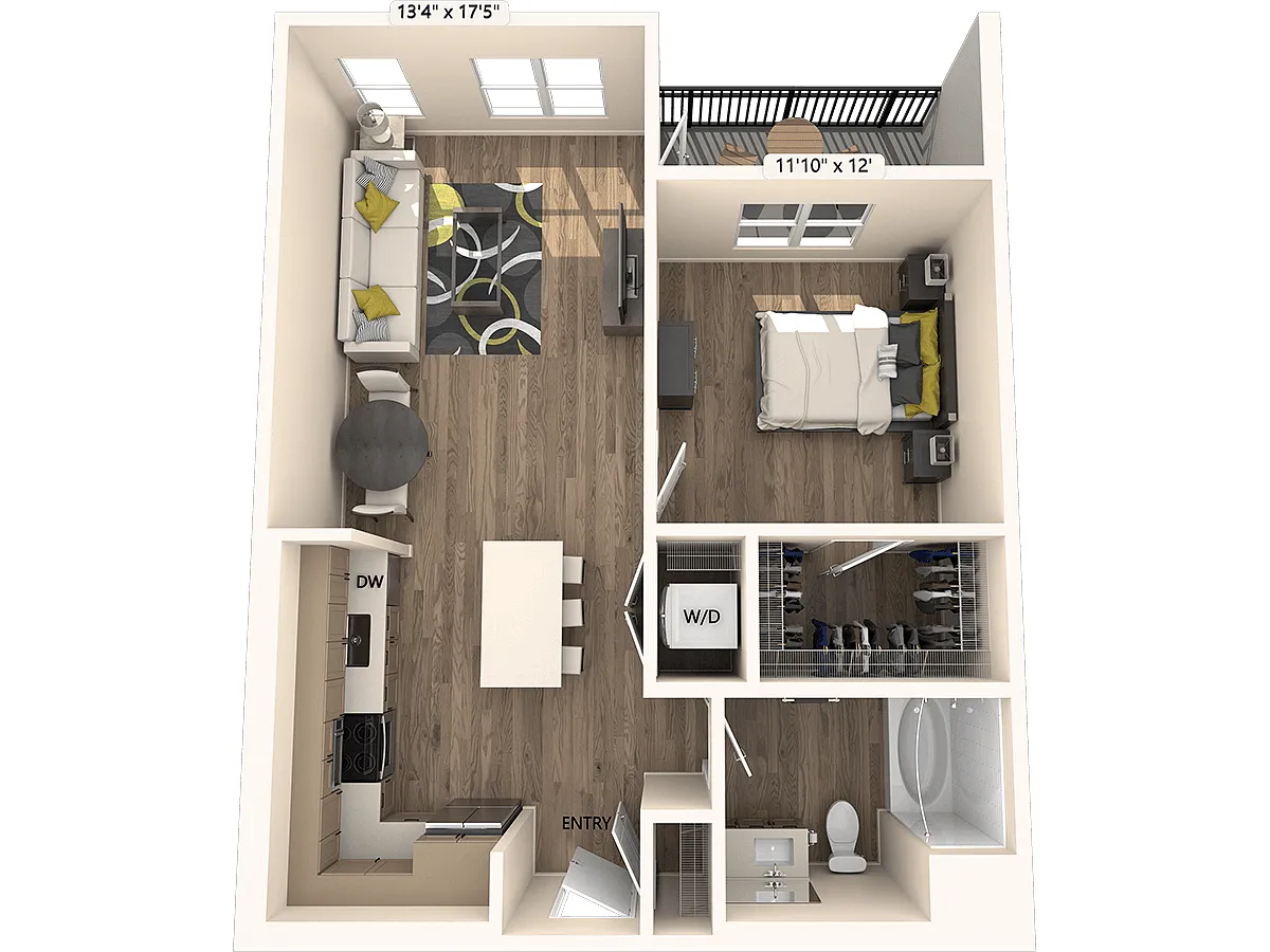 Floor plan A1-FinishII-758sf