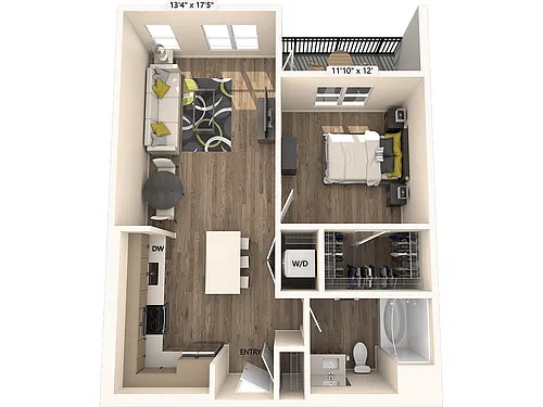 Floor plan A1-FinishII-758sf