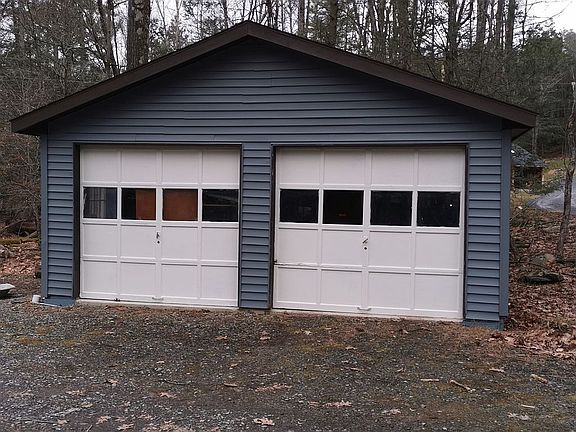 Two car garage with new slab