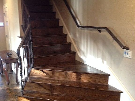 Hand scraped Oak— Iron rails
