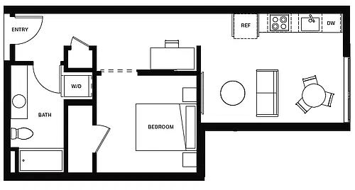 Floor plan Urban 1 Bedroom U11