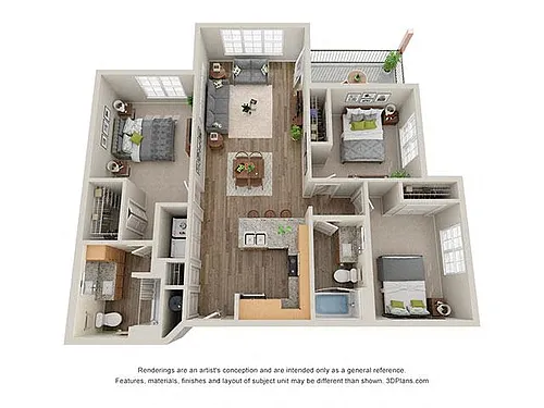 Floor plan Three Bedroom B