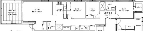 Floor plan 3 Bedroom - 2 Bathroom