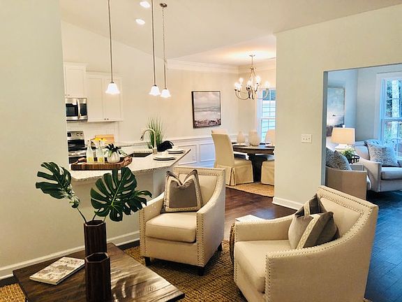 open space living, dining, k