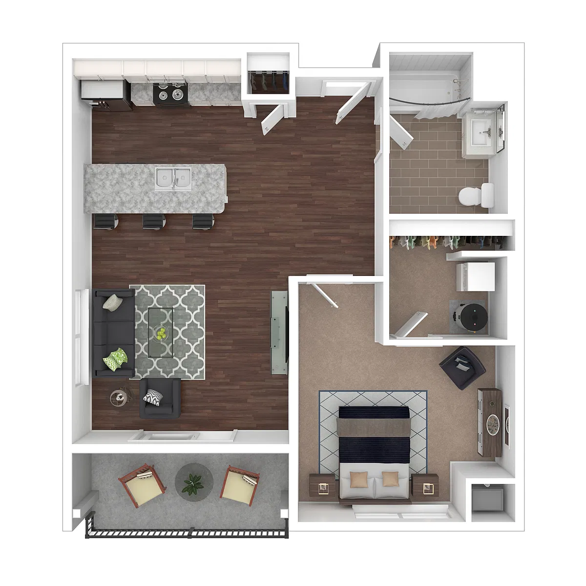 Floor plan 1 Bed 1 Bath