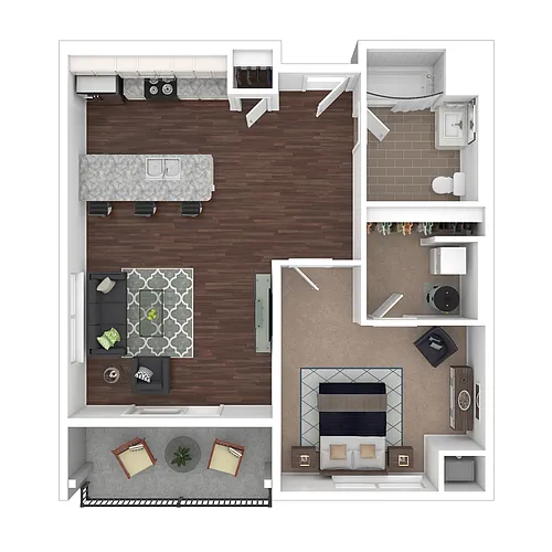 Floor plan 1 Bed 1 Bath