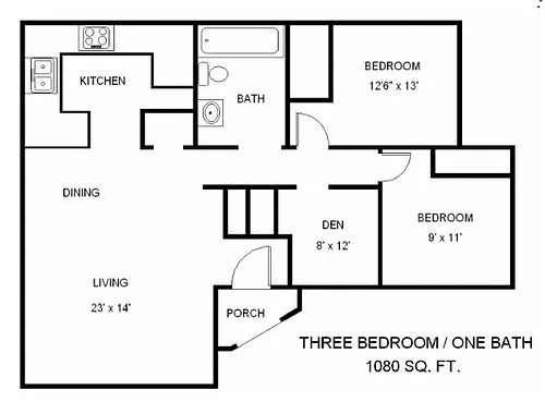 Floor plan Third bedroom