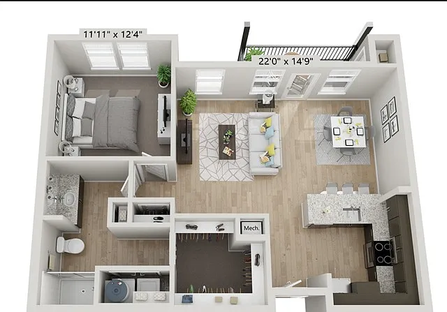 A2-1BR/1BA | 1x1 | 811 sq ft A2-1BR/1BA | 1x1 | 811 sq ft