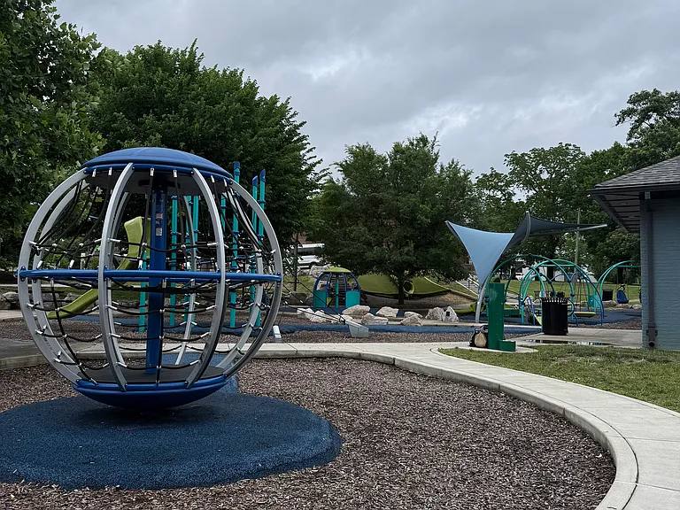 Charles Young Park at the end of the street.