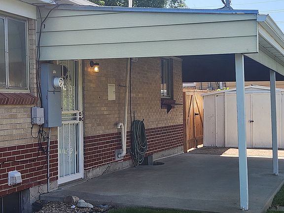 Back patio and storage shed