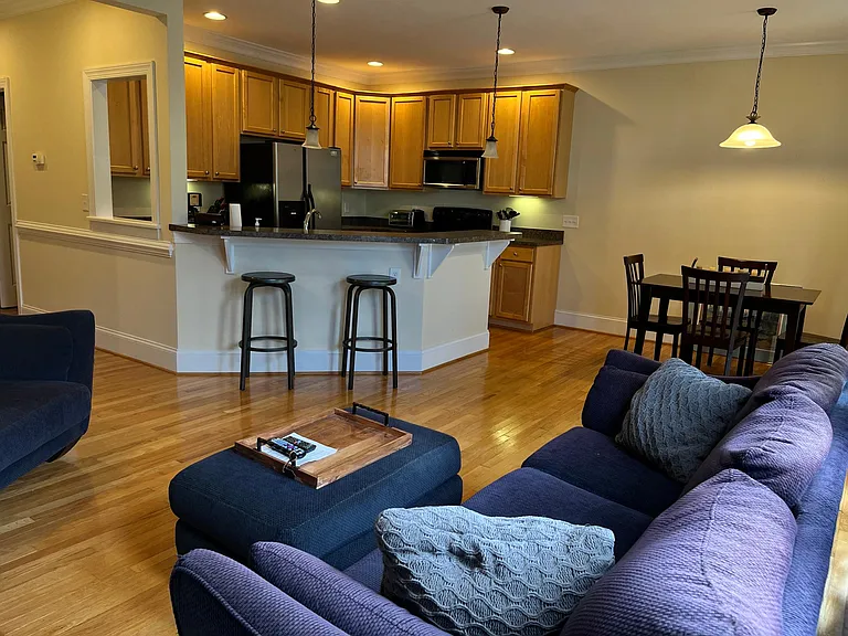 View towards kitchen and dining area