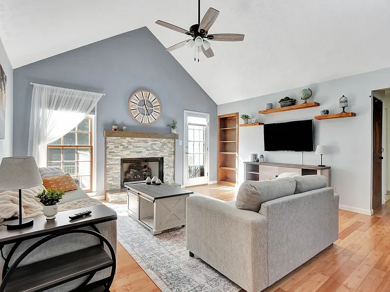 Living Room, door shown leads to the back deck