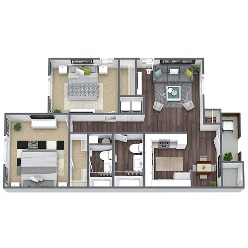 Floor plan 2 Bed 2 Bath