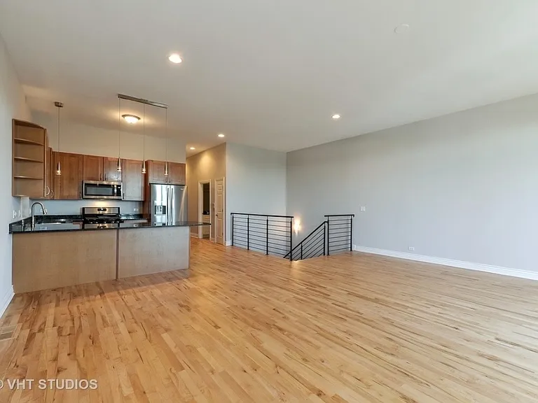 Open space from Kitchen into the Living Room