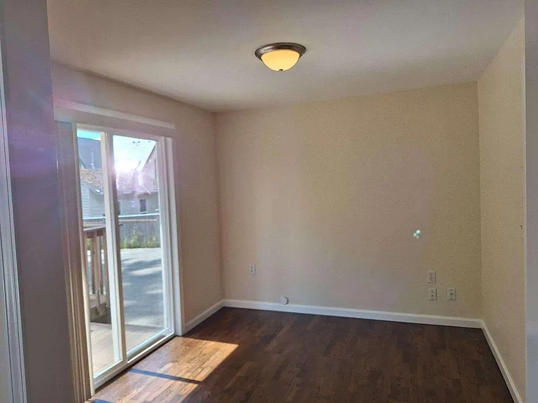 flex space from family room with 1/2 bath entrance