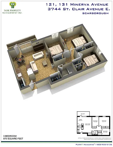 Floor plan Three Bedroom Apartment