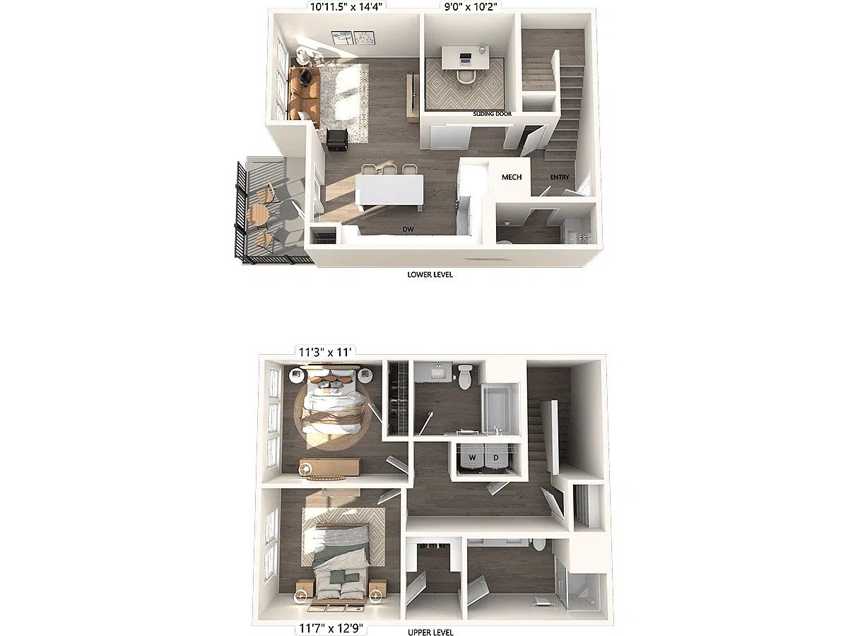 Floor plan B1T-1487sf-252-261