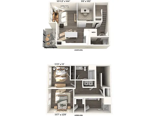 Floor plan B1T-1487sf-252-261