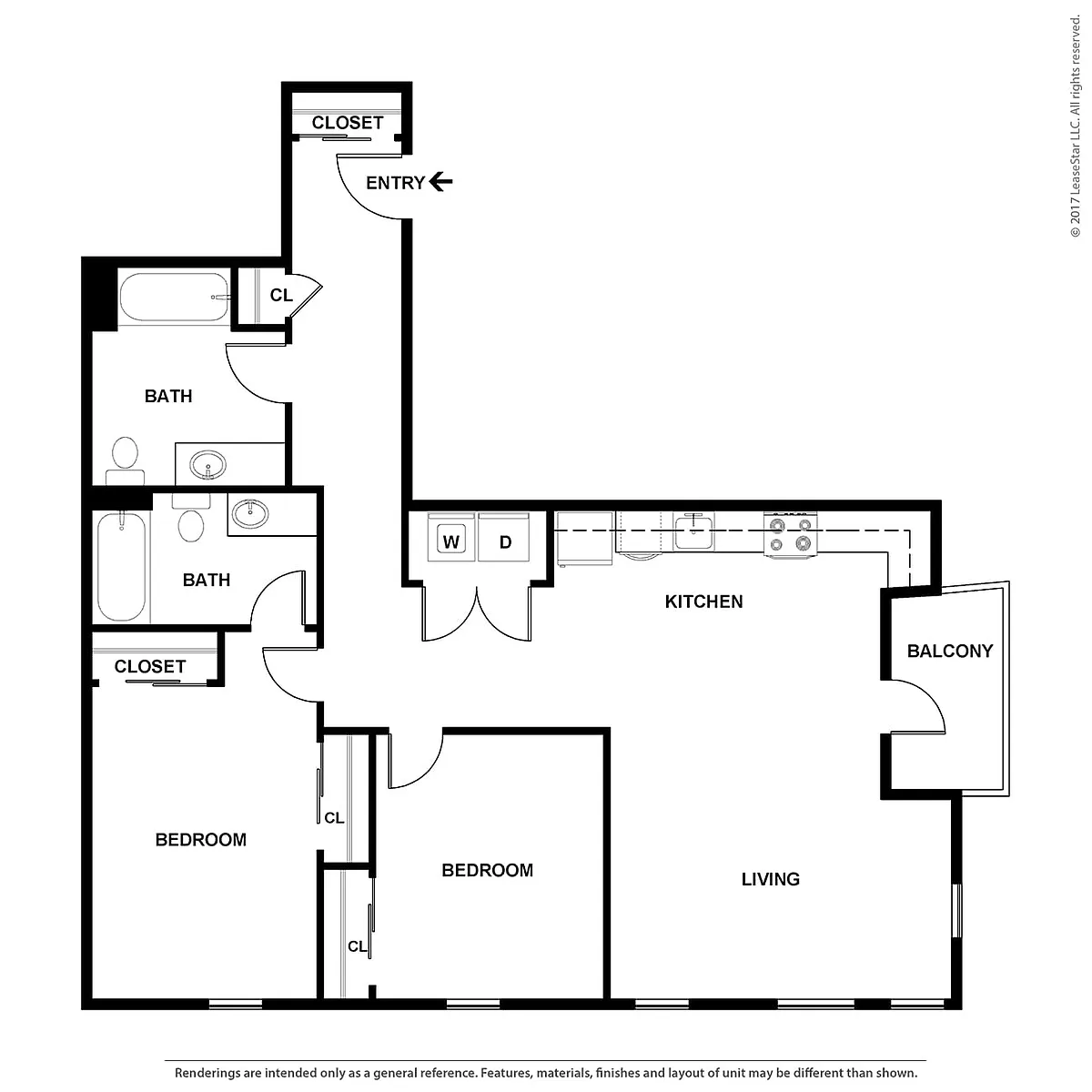Floor plan 2 Bed/2 Bath-b4