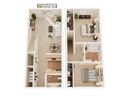 Floor plan 2x1.5 Townhouse
