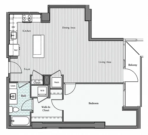 Floor plan 1 BR E