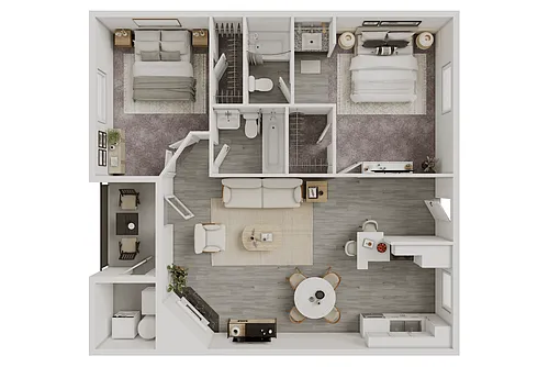 Floor plan ANDORRA - 971 SQ FT