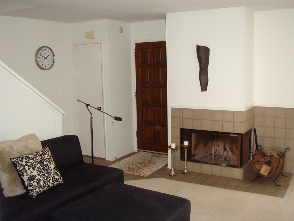 Front door and Fireplace