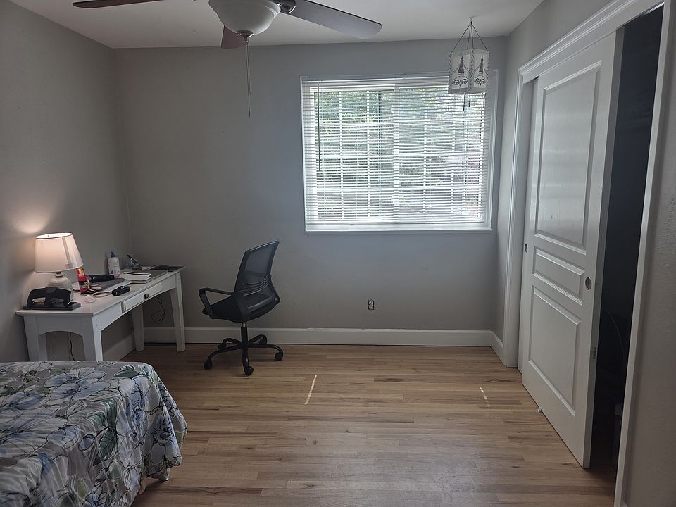 One of the two bedrooms upstairs