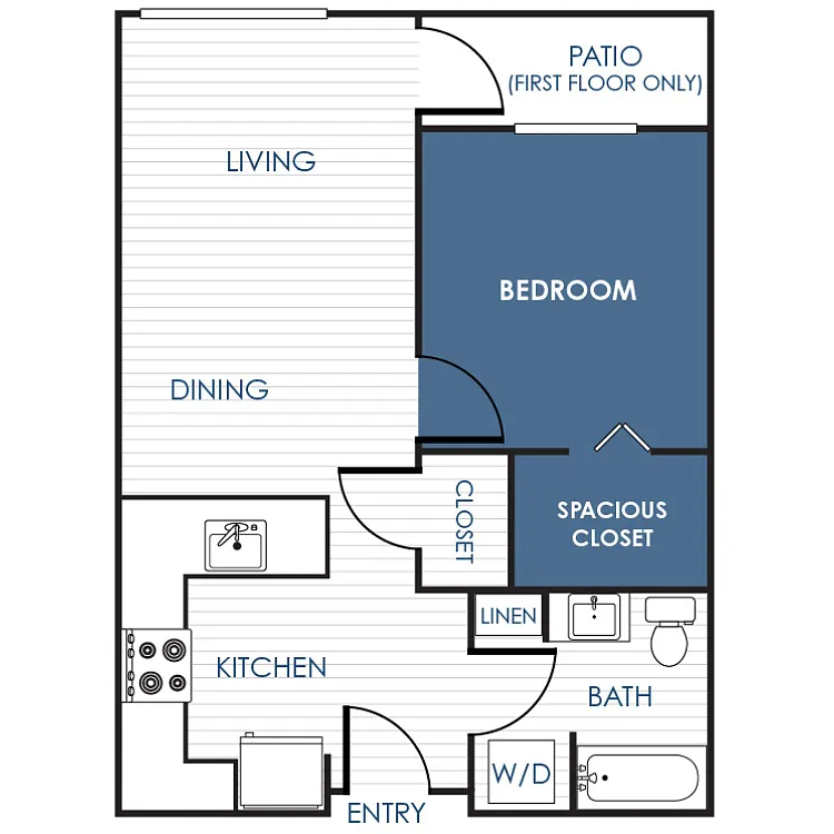 Floor plan 1 Bedroom 1 Bathroom Apartment 11A - 11J