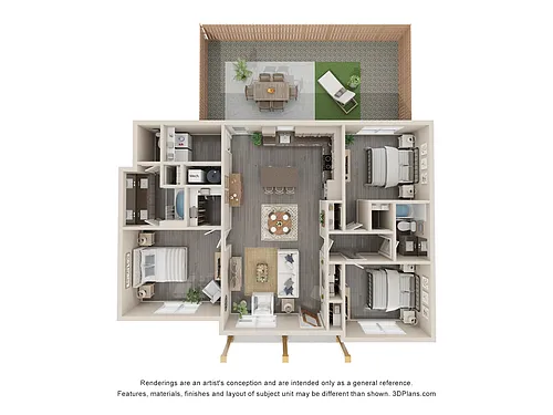 Floor plan The Cedar 3x2