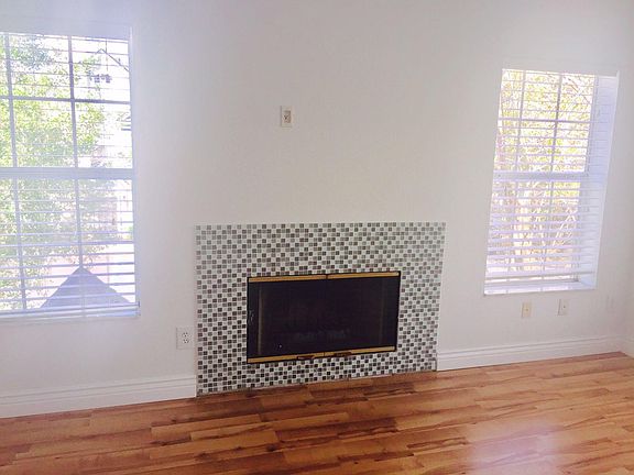 Fireplace in living room.