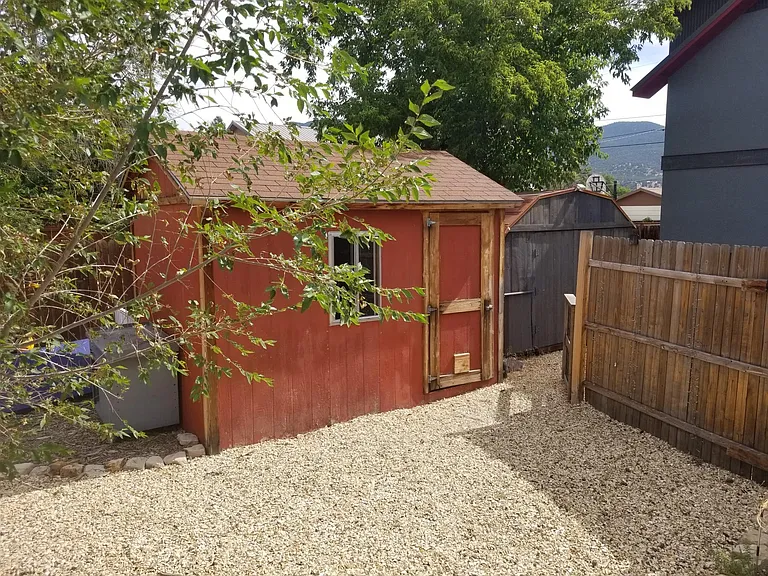 backyard with shed