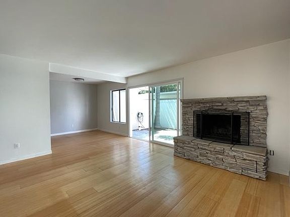 Wood burning beautiful stone fireplace