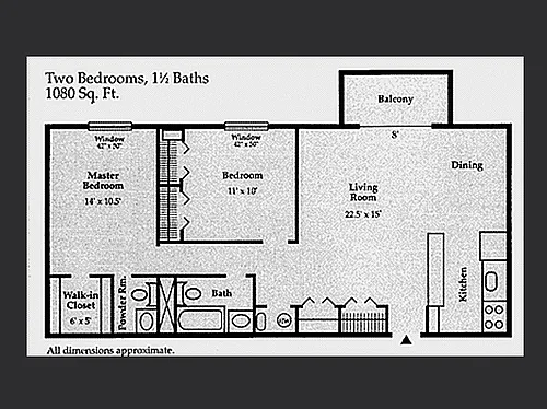 Floor plan 2 Bedroom With Balcony