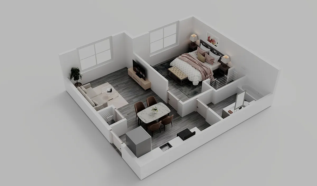 Floor plan Smaller 1 Bedroom